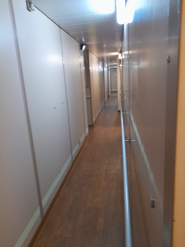 narrow corridors on the ferry